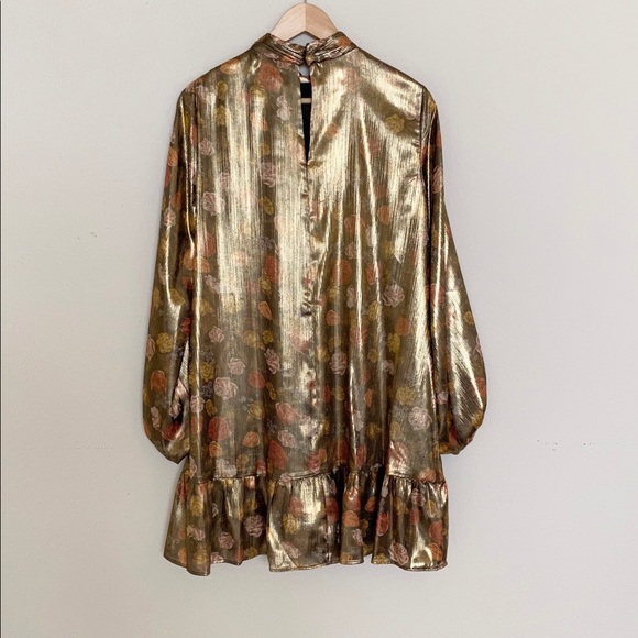 Zara Shinny Floral Print Dress SZ S - Picture 2 of 6